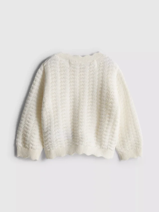 0-36mths | scallop trim cardigan