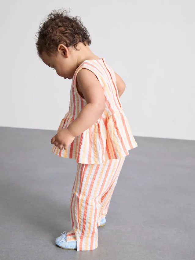 0-36mths | stripe peplum top and pants set