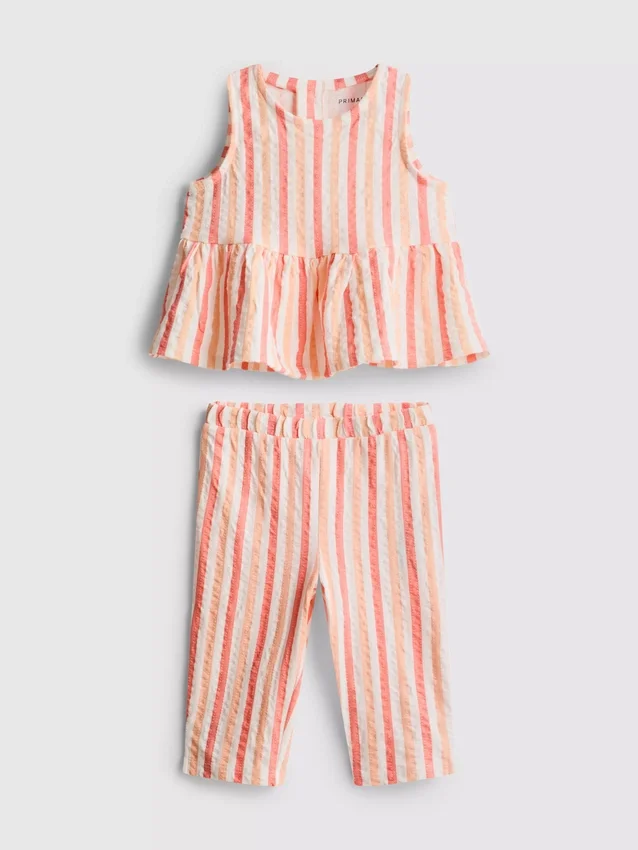 0-36mths | stripe peplum top and pants set