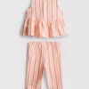 0-36mths | stripe peplum top and pants set