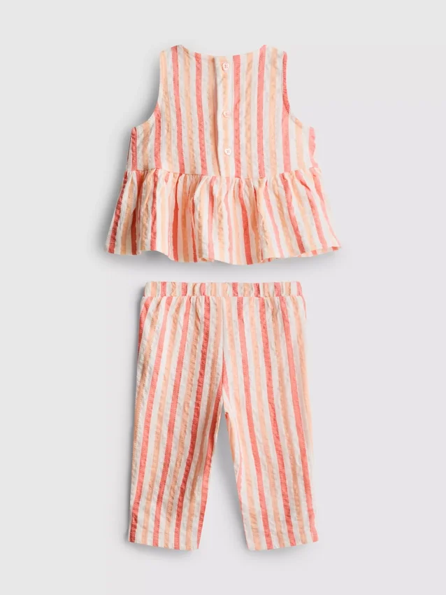 0-36mths | stripe peplum top and pants set
