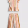 0-36mths | stripe ruffle top and pants set