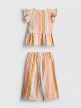 0-36mths | stripe ruffle top and pants set
