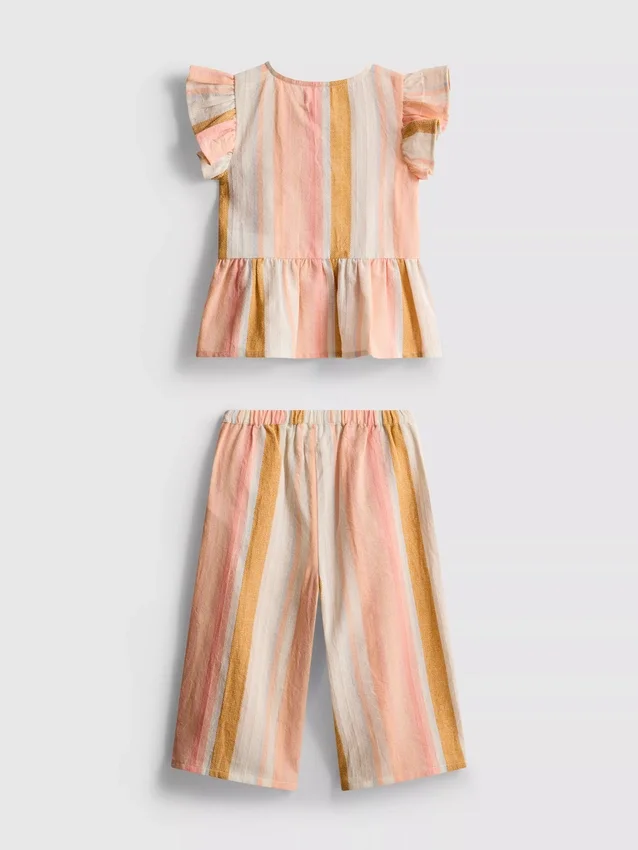 0-36mths | stripe ruffle top and pants set