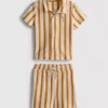 0-36mths | stripe textured shirt and shorts set