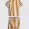 0-36mths | stripe textured shirt and shorts set