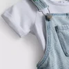 0-36mths | t-shirt and fruit embroidered overalls set