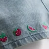 0-36mths | t-shirt and fruit embroidered overalls set