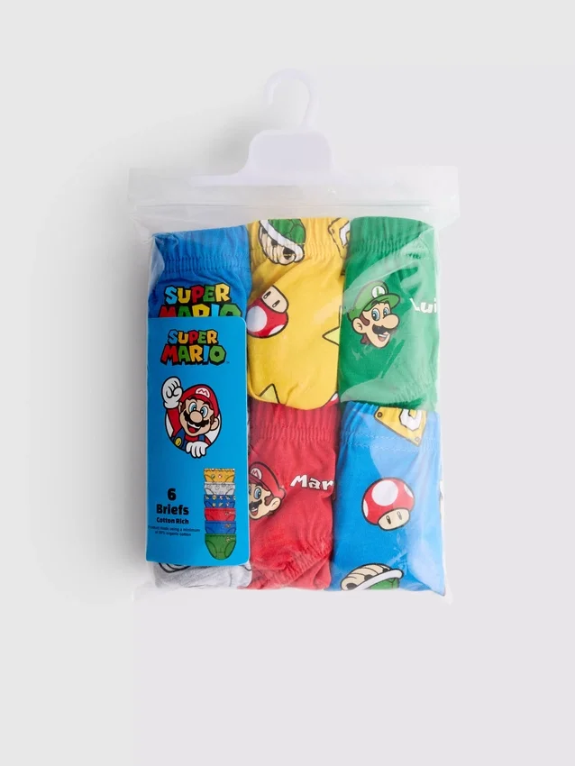 1.5-10yrs | 6pk super mario briefs