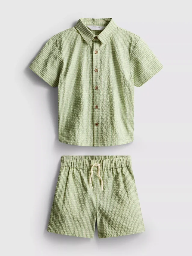 1.5-12yrs | stacey solomon gingham plaid shirt and shorts set