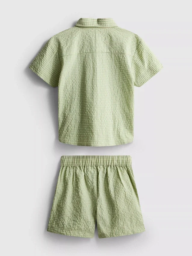 1.5-12yrs | stacey solomon gingham plaid shirt and shorts set