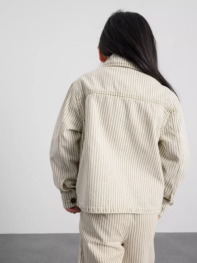1.5-12yrs | the edit cotton pinstripe denim shacket