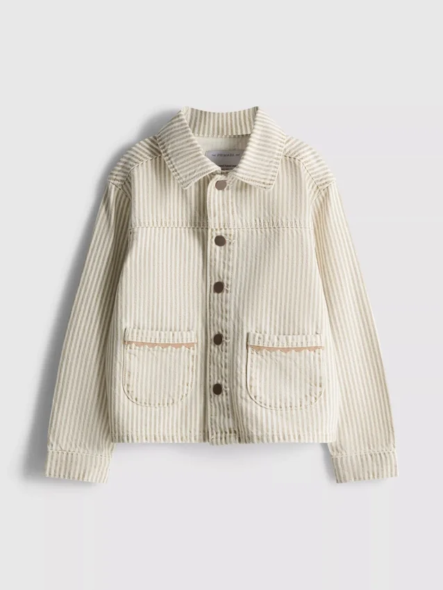 1.5-12yrs | the edit cotton pinstripe denim shacket