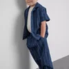1.5-12yrs | the edit cotton textured stripe shirt and pants set