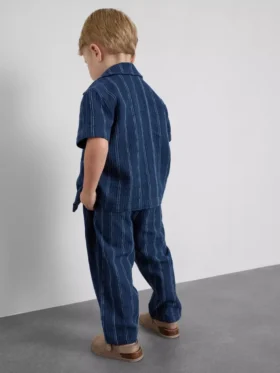 1.5-12yrs | the edit cotton textured stripe shirt and pants set