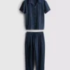 1.5-12yrs | the edit cotton textured stripe shirt and pants set