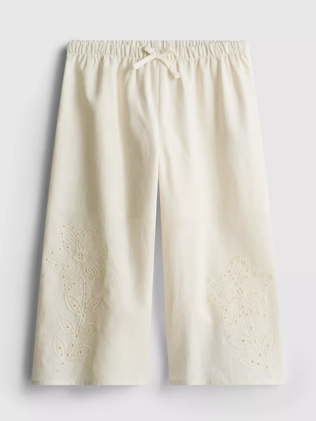 1.5-12yrs | the edit linen mix embroidered pants