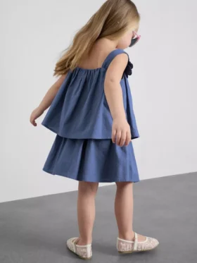 1.5-12yrs | the edit linen mix floral appliqua top and skirt set
