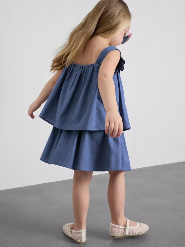 1.5-12yrs | the edit linen mix floral appliqua top and skirt set