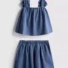 1.5-12yrs | the edit linen mix floral appliqua top and skirt set
