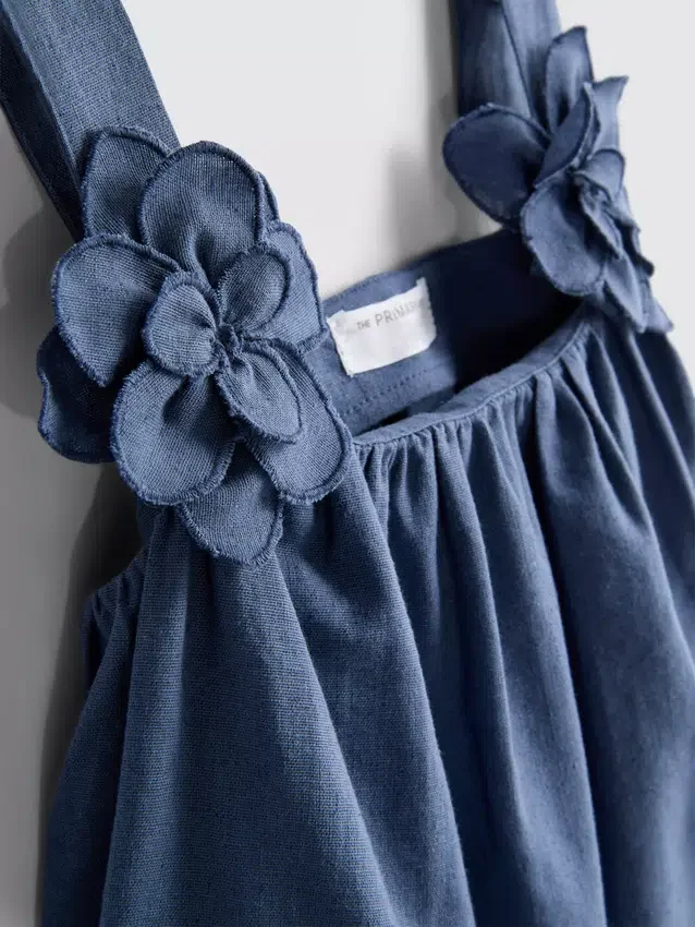 1.5-12yrs | the edit linen mix floral appliqua top and skirt set
