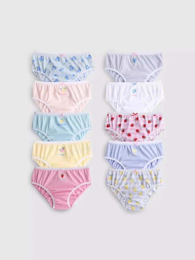 1.5-14yrs | 10pk days of the week fruit graphic briefs