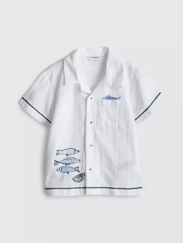 1.5-7yrs | fish embroidered shirt
