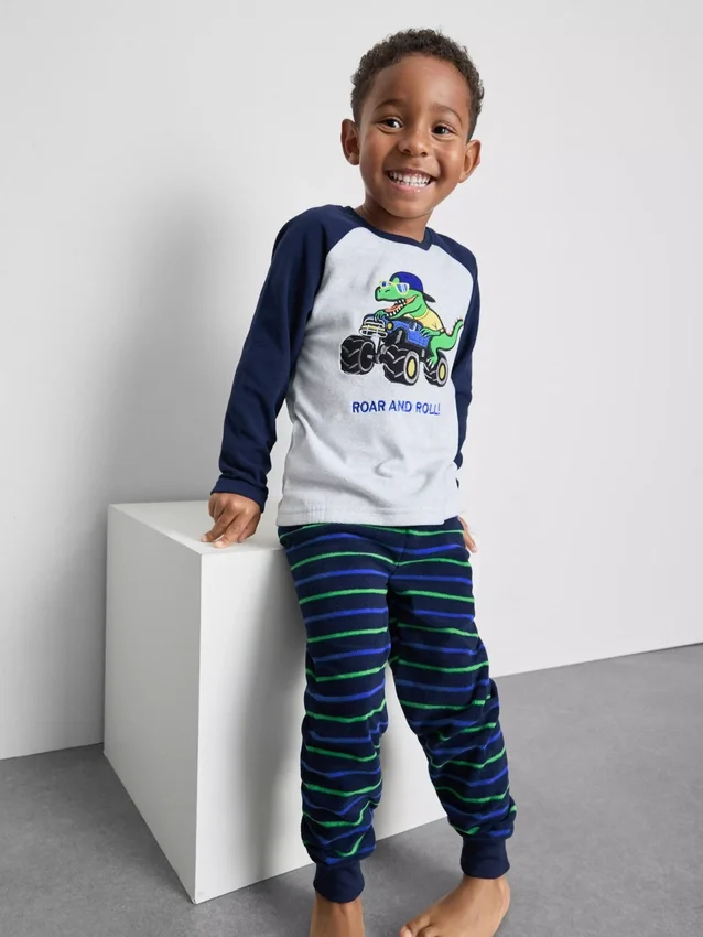 1.5-8yrs | dinosaur graphic fleece pajamas
