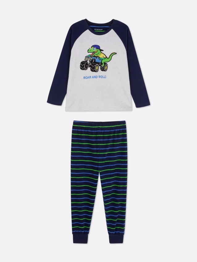 1.5-8yrs | dinosaur graphic fleece pajamas