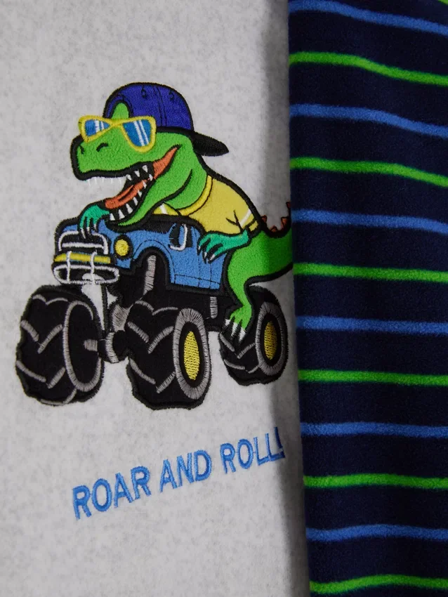 1.5-8yrs | dinosaur graphic fleece pajamas