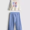 1.5-8yrs | embroidered peplum top and pants set