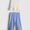 1.5-8yrs | embroidered peplum top and pants set