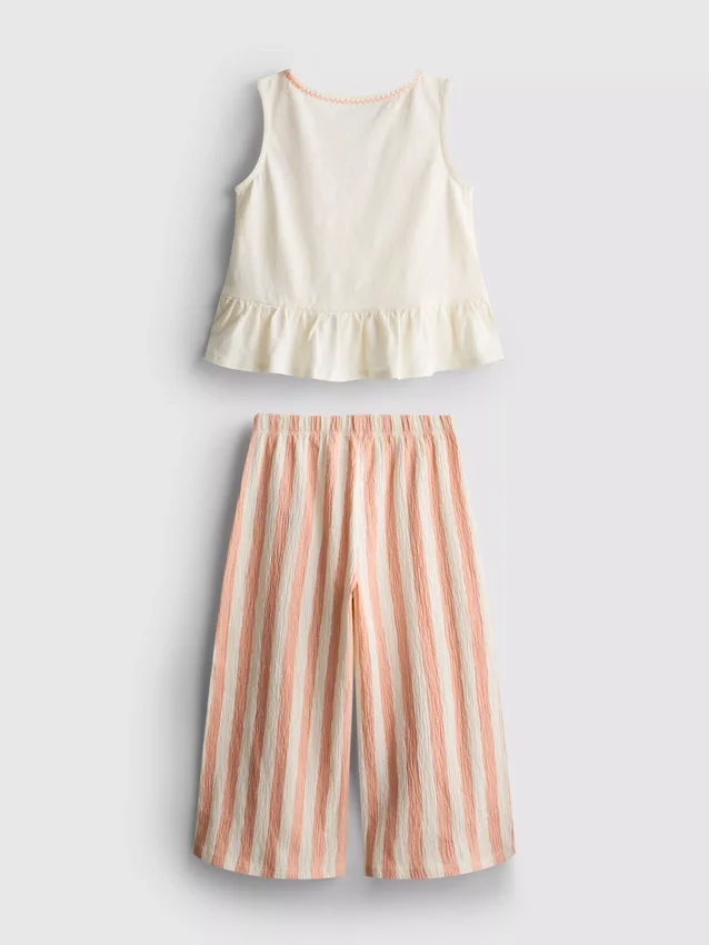 1.5-8yrs | embroidered peplum top and pants set