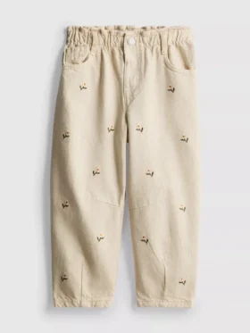 1.5-8yrs | floral embroidered paperbag jeans