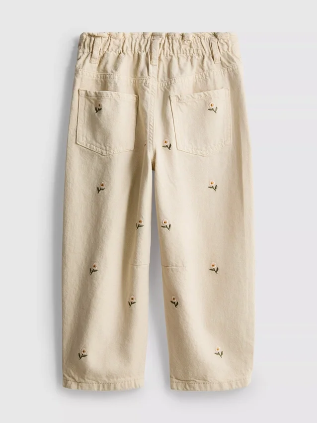 1.5-8yrs | floral embroidered paperbag jeans