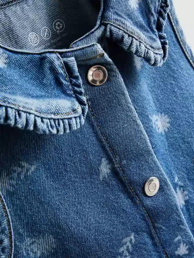 1.5-8yrs | floral sleeveless collared denim dress