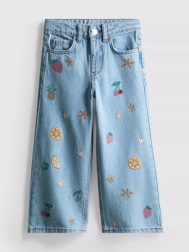 1.5-8yrs | fruit embroidered jeans