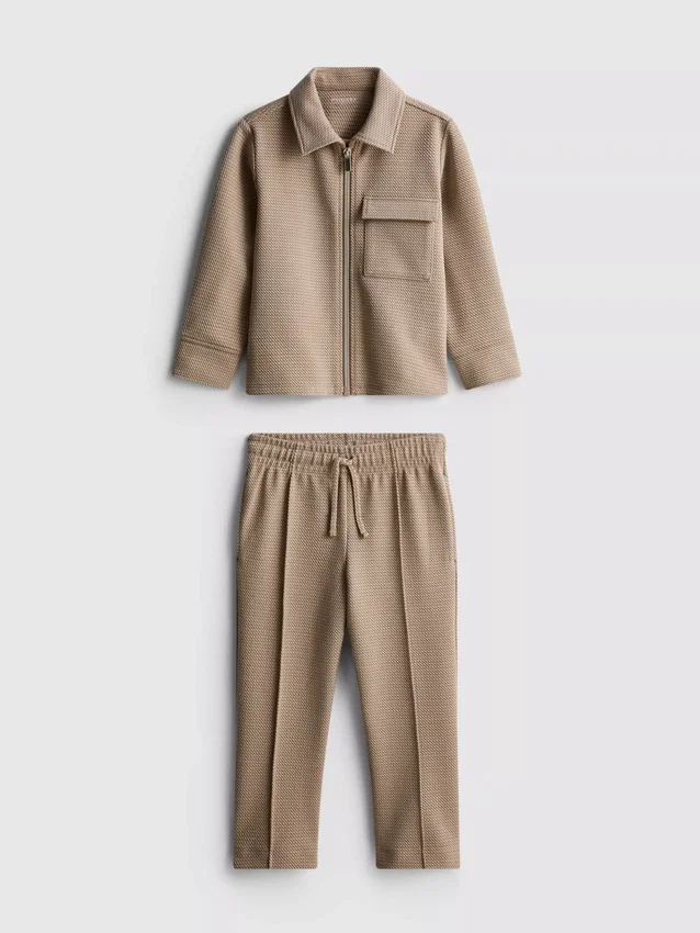 1.5-8yrs | jacquard zip-up jacket and joggers set