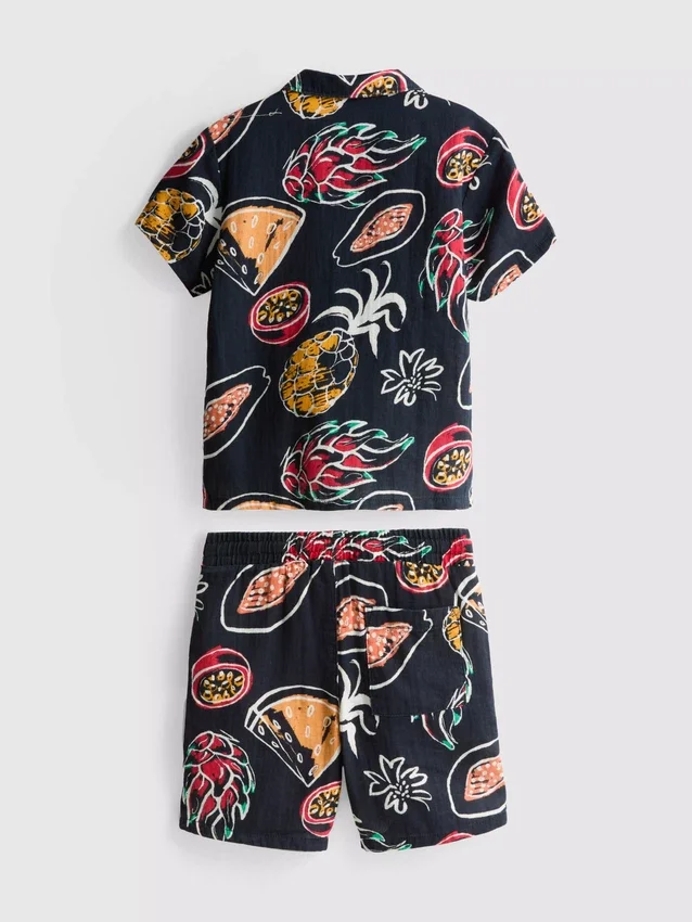 1.5-8yrs | printed shirt and shorts set