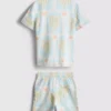 1.5-8yrs | printed textured shirt and shorts set