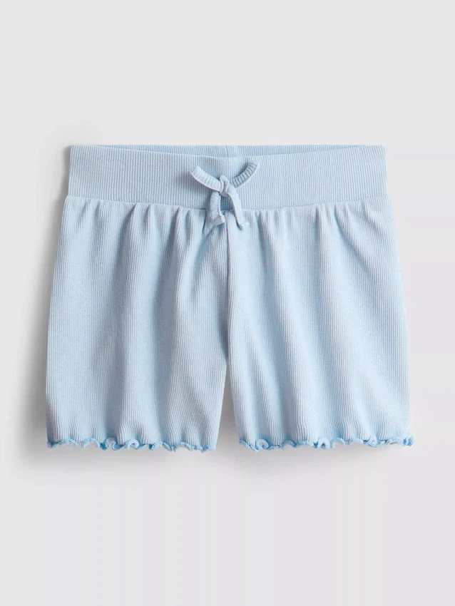 1.5-8yrs | ribbed lettuce trim shorts