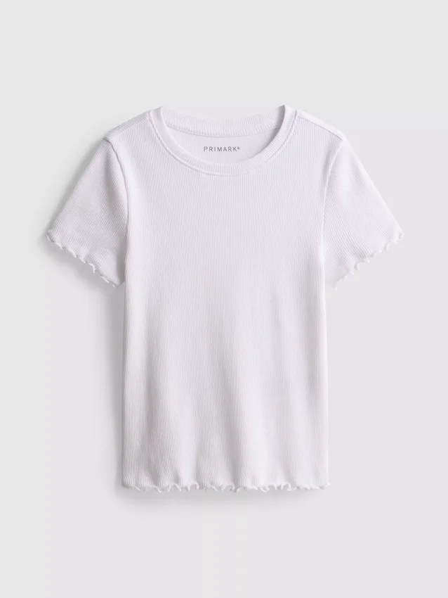 1.5-8yrs | ribbed lettuce trim t-shirt