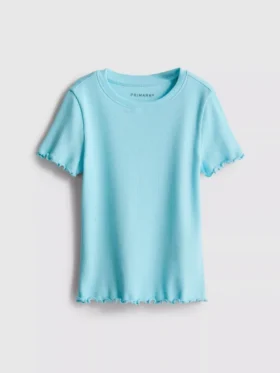 1.5-8yrs | ribbed lettuce trim t-shirt