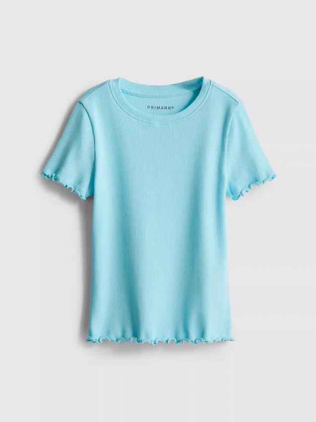 1.5-8yrs | ribbed lettuce trim t-shirt