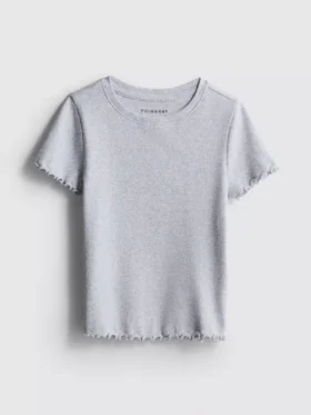 1.5-8yrs | ribbed lettuce trim t-shirt