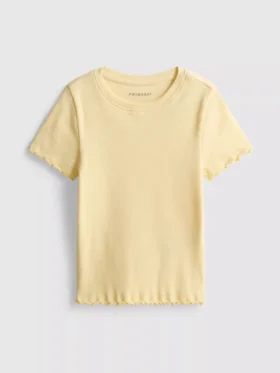 1.5-8yrs | ribbed lettuce trim t-shirt