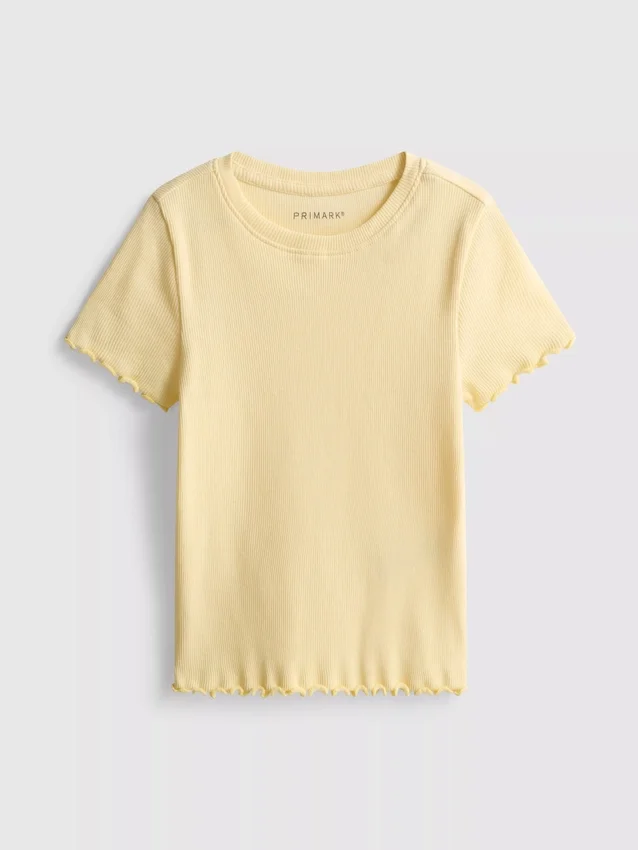 1.5-8yrs | ribbed lettuce trim t-shirt
