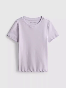 1.5-8yrs | ribbed lettuce trim t-shirt