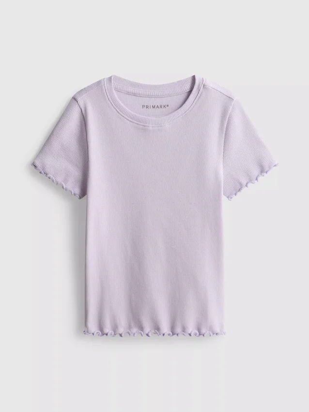 1.5-8yrs | ribbed lettuce trim t-shirt