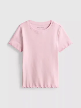 1.5-8yrs | ribbed lettuce trim t-shirt